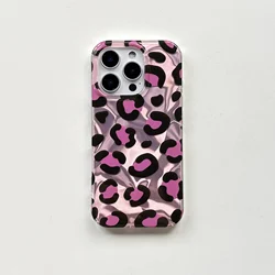 Chic Rose Red Pink Leopard Print Protective Phone Case Cover - iPhone 12 Pro Max (Rose Red)