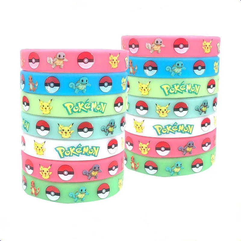 

10pcs Pokemon Luminous Bracelet Anime Pocket Elf Pikachu Cartoon Silicone Glow In The Dark Wristband Kids Cosplay Accessoires