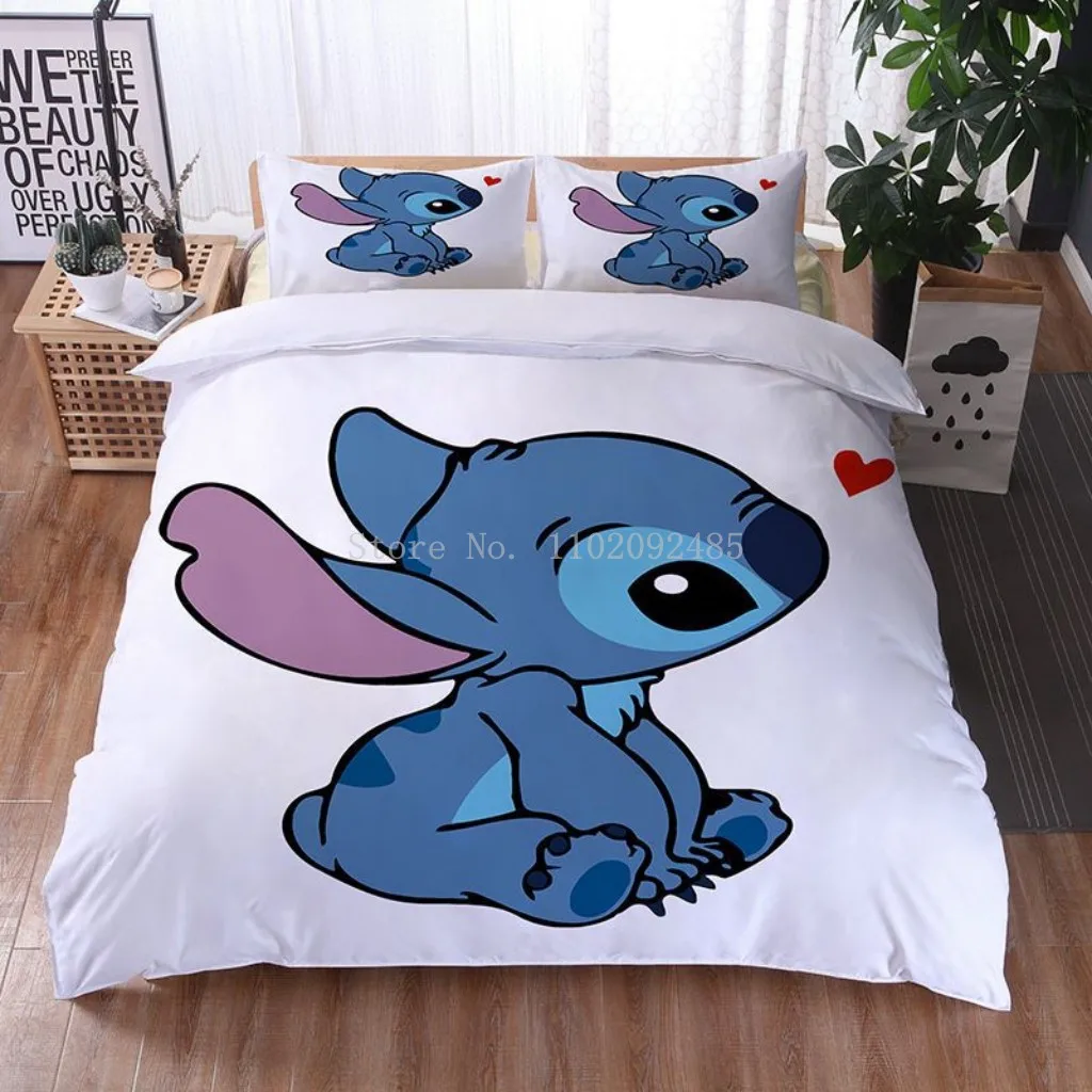 Lilo Stitchs 3D Print Pattern Duvet Cover Set Pillowcase Bedding Set Single Double Twin Full Queen King Size for Bedroom Decor