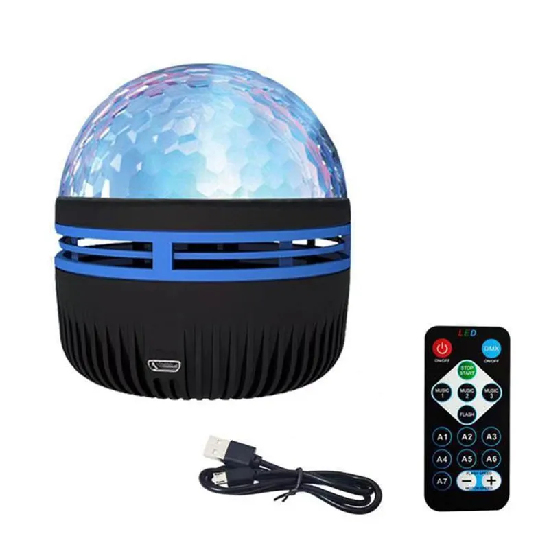 Starry Sky Light USB Sound Control Magic Ball Stage Lighting Atmosphere Lamp Remote Control Water Ripple Projection Bedroom Led starry sky watermark projector lamp usb sound control music atmosphere lamp laser starry night light