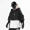 2024 Tactical Techwear Style Punk Hip Hop Short Jacket Hooded Cloak Men Women Functional High Street Casual Coat Cape 3