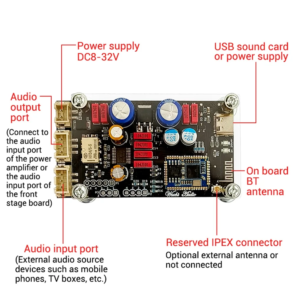 ZK-QCC QCC5125 QCC3034 Bluetooth 5.1 verlustfreie Decoderplatine APTX LDAC audiophile Klasse – Detail 15