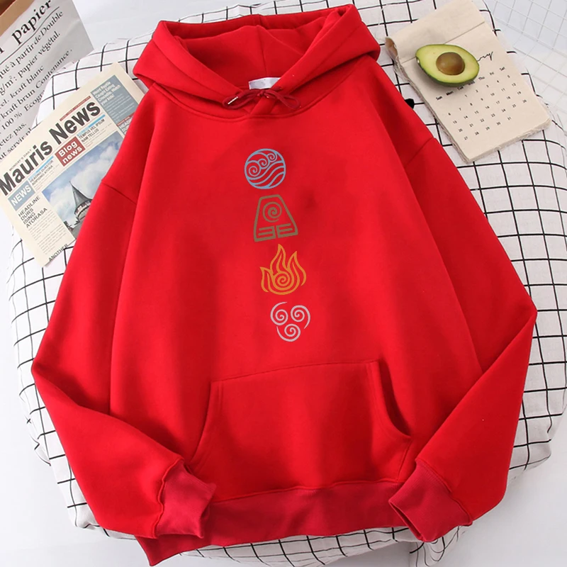 thumbnail image 1 of Sudadera con capucha Avatar The Last Airbender con estampado de agua, aire, fuego, tierra y cuatro elementos, color negro, estilo anime, de gran tamaño, estilo Harajuku, unisex, para hombre, 1 of 5