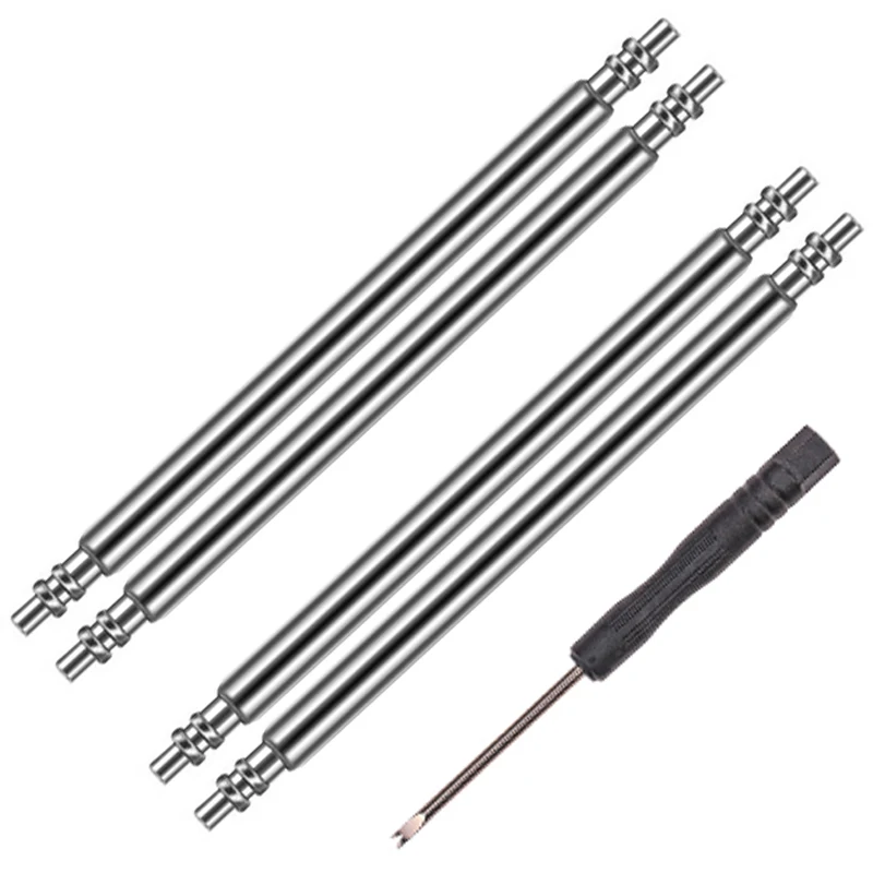 Premium Silver Stainless Steel Watch Band Strap Repair Kit - 4pcs Spring Bar & Link Pin Set (16-28mm)