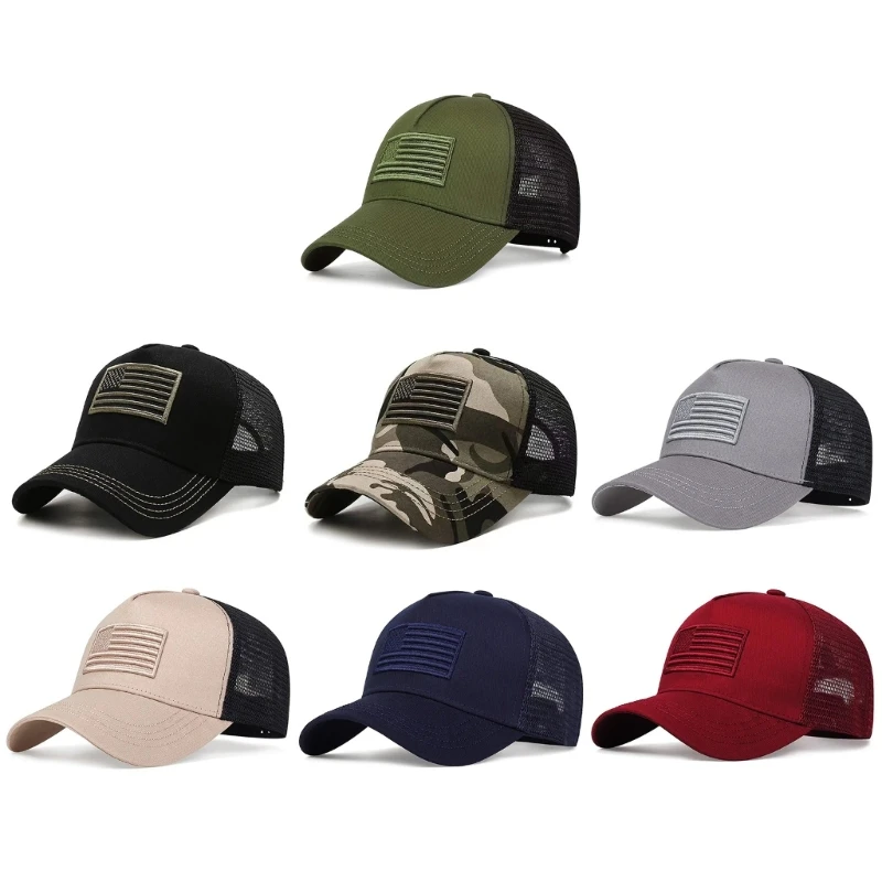 

Adult Teens Baseball Caps Gathering US Flags Decals Outdoor Cycling Hiking Hat