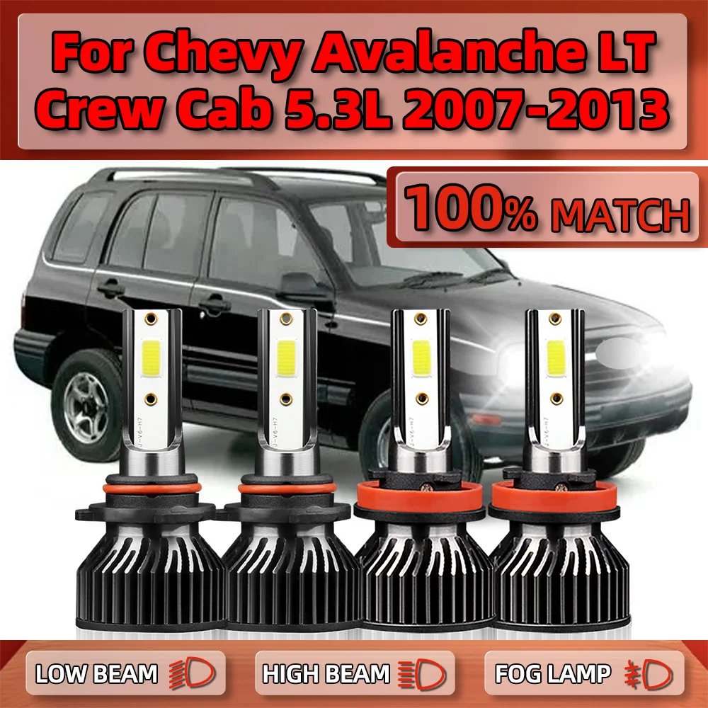 

4000LM LED Headlight Bulbs 240W Canbus Car Light 6000K White 12V For Chevy Avalanche LT Crew Cab 5.3L 2007-2010 2011 2012 2013