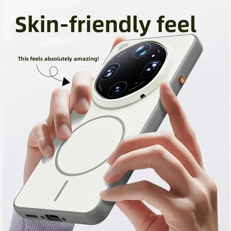 ELVEV Magnetic Hybrid Case with Skin-Feel and Wireless Charging Protection