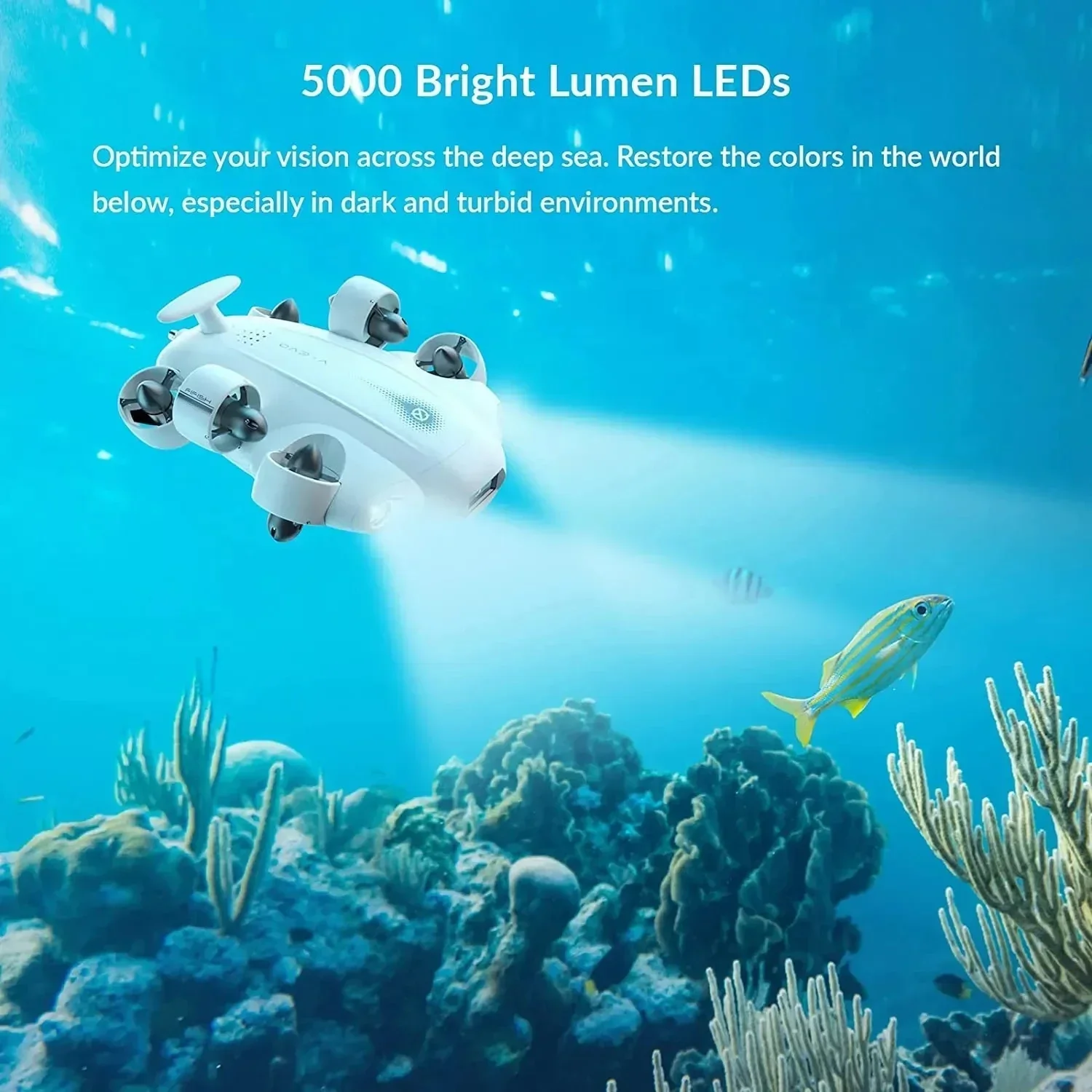 @FIFISH V-EVO 4K 360 60FPS 수중 AI 로봇 전방향 이동(드론 AI 비전 잠금 장치 포함)
