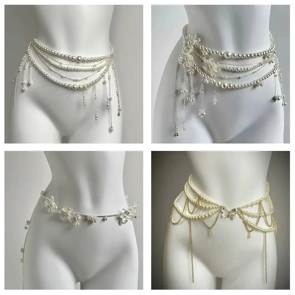 Pearl Waist Chain Belt for Women Retro Fashion Party