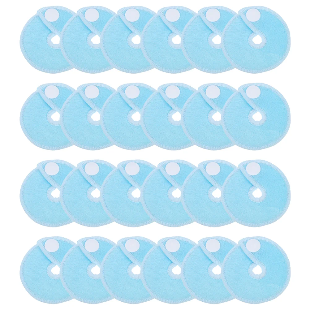 24 Pcs Microfiber Pad Tube Holder Soft Breastfeeding Pads Accessories Bamboo Button Protectors Cushions for Baby Holders 4