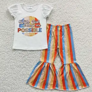 Image for GSPO0684 Kids Boutique Outfits Short Sleeve Top Wi 