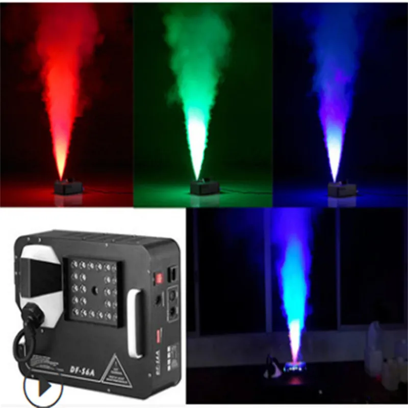 24LEDS Colorful Air Column Fog Machine 1500W Sparklers Wedding Bar Smoke Machine Stage Performance Disco Led Stage Lights