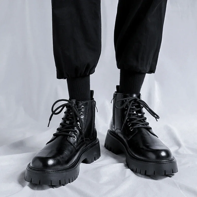 2023 Stivali Invernali In Pelle Per Uomo Scarpe Casual Outdoor Utensili Da Lavoro Impermeabili Stivali Stringati Da Uomo Stivali Da Neve Di Grandi Dim