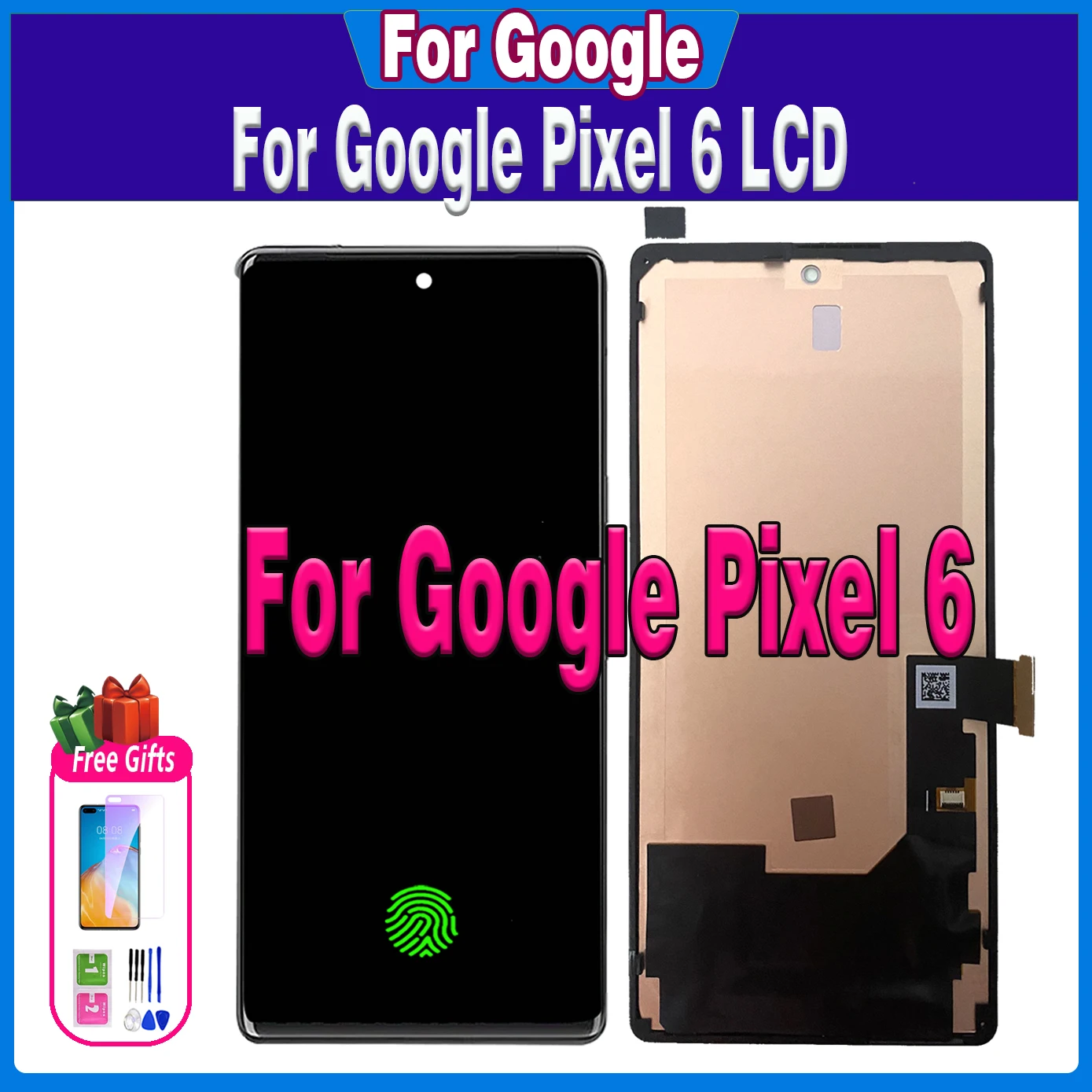 

6.4“ Super AMOLED For Google Pixel 6 LCD GB7N6 G9S9B16 Display Touch For Pixel6 LCD Frame Screen Digitizer Assembly Replacement