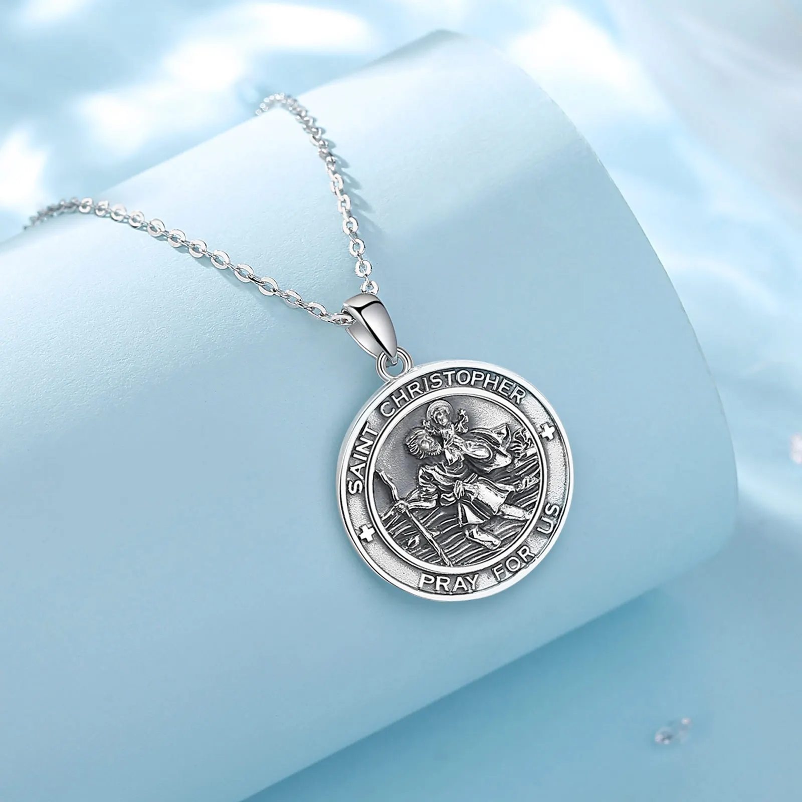 FaithHeart St Christopher Necklace for Men Protective Jewellery Childrens Saint  Christopher Pendant with Sturdy Chain Stainless Steel Catholic Necklaces  Womens Gifts for Birthday : Amazon.co.uk: Fashion