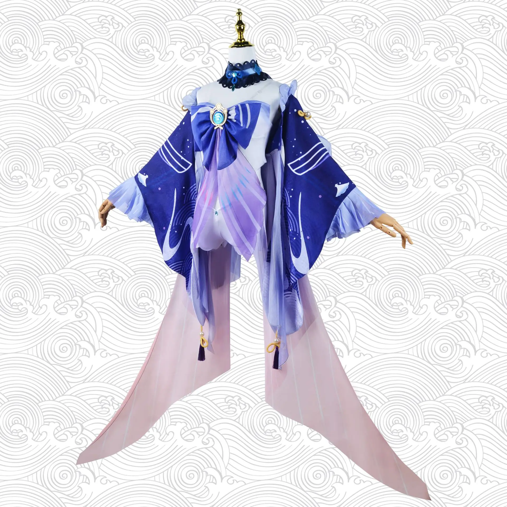 Genshin Impact Sangonomiya Kokomi Traditional Japanese Dress Cosplay Costume