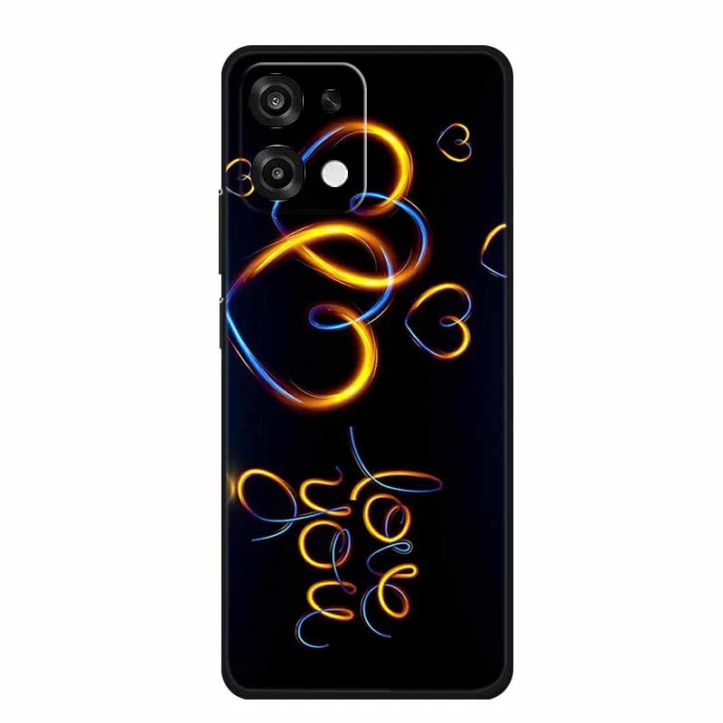 Slim Black Silicone Soft Phone Case with Colorful Design – Durable Back Cover