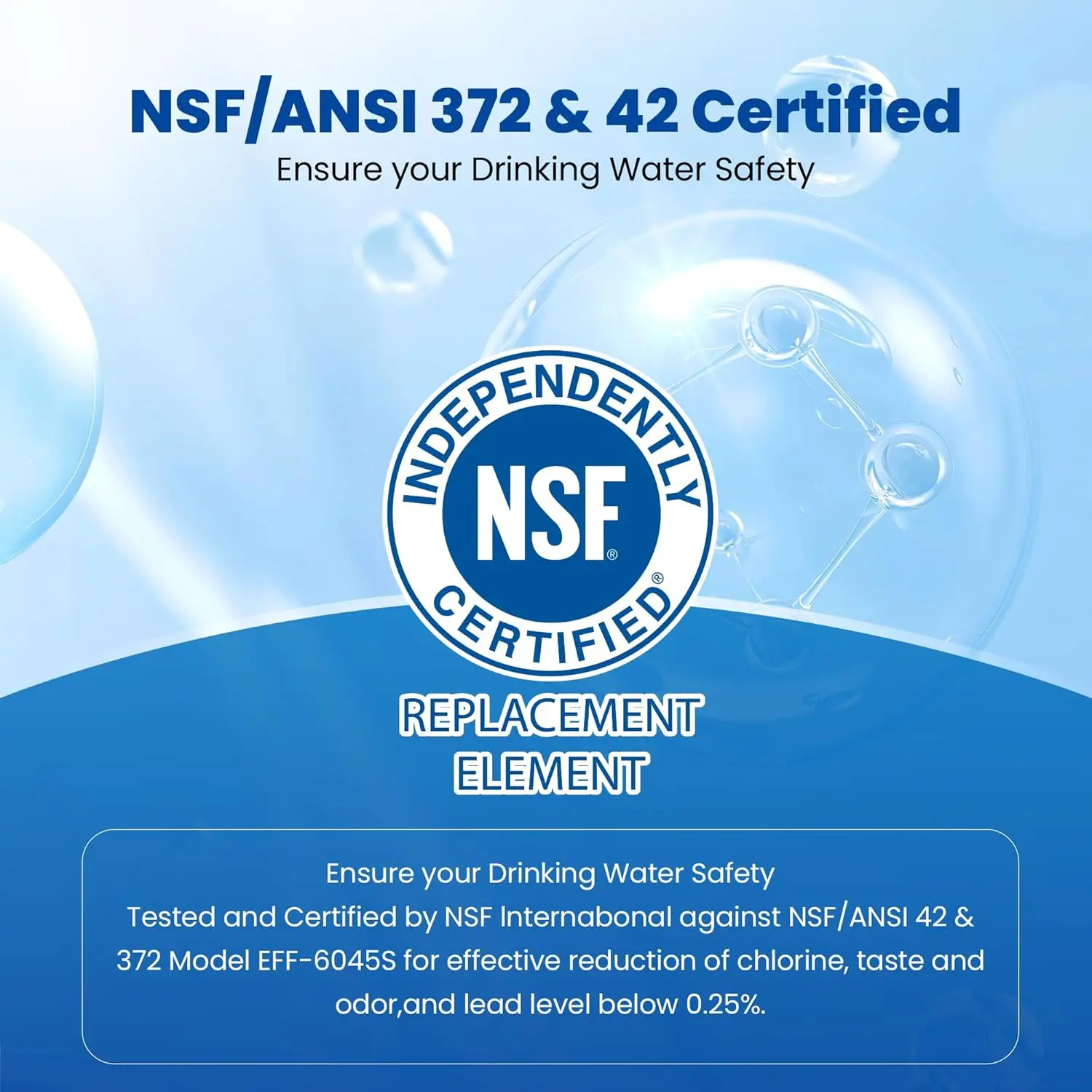 NSF Certified Refrigerator Water Filter Compatible with Samsung DA97-17376B HAF-QIN / EXP DA97-08006C RF23M8070SG RF23M8070SR Water Filter