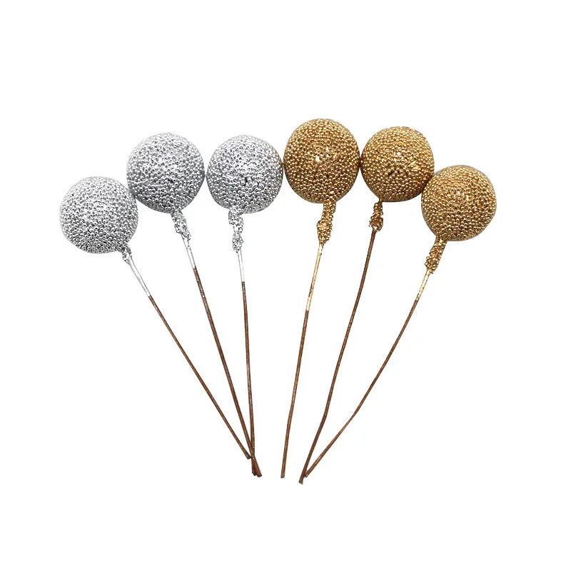 (100 Pcs/pack) 6cm Christmas Berry Bayberry Decoration Simulation Golden Berry Bouquet False Plant Wreath Decoration