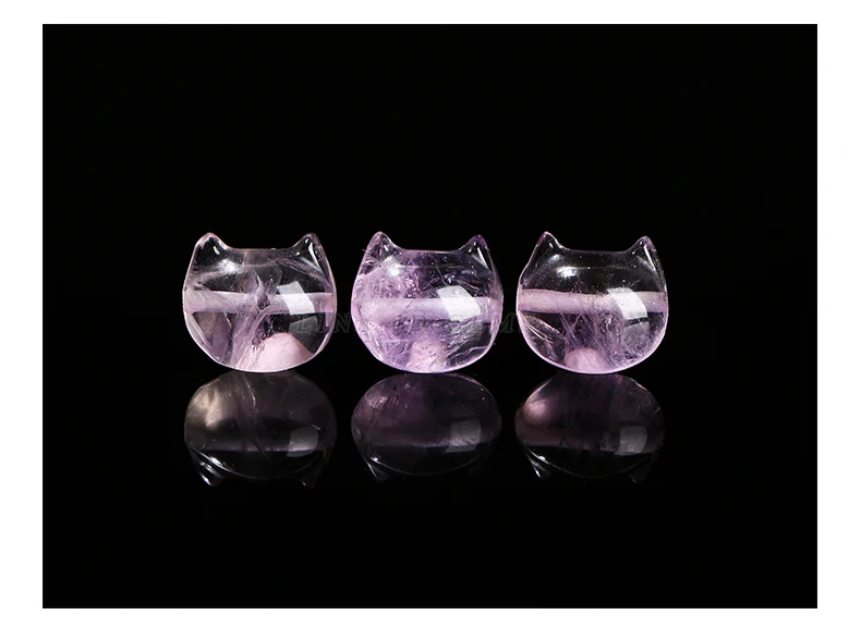 1 Pc Natural Amethyst Carved Faceless Cat Beads With Hole Cartoon Pendant For Jewelry Making Diy Necklac Bracelet Accessory