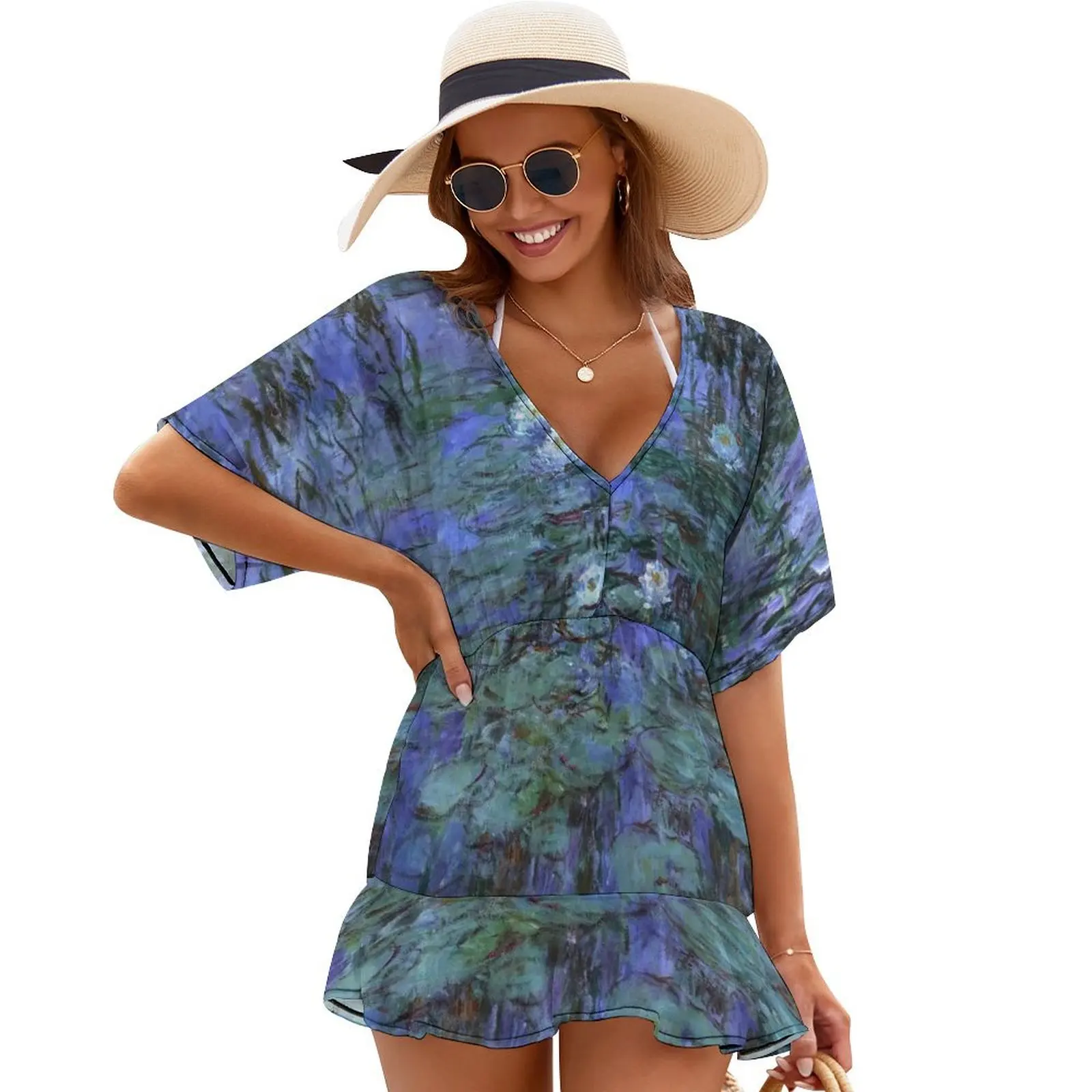 

Blue Water Lilies, Claude Monet Cover Ups prom dresses 2024 women's summer jumpsuit