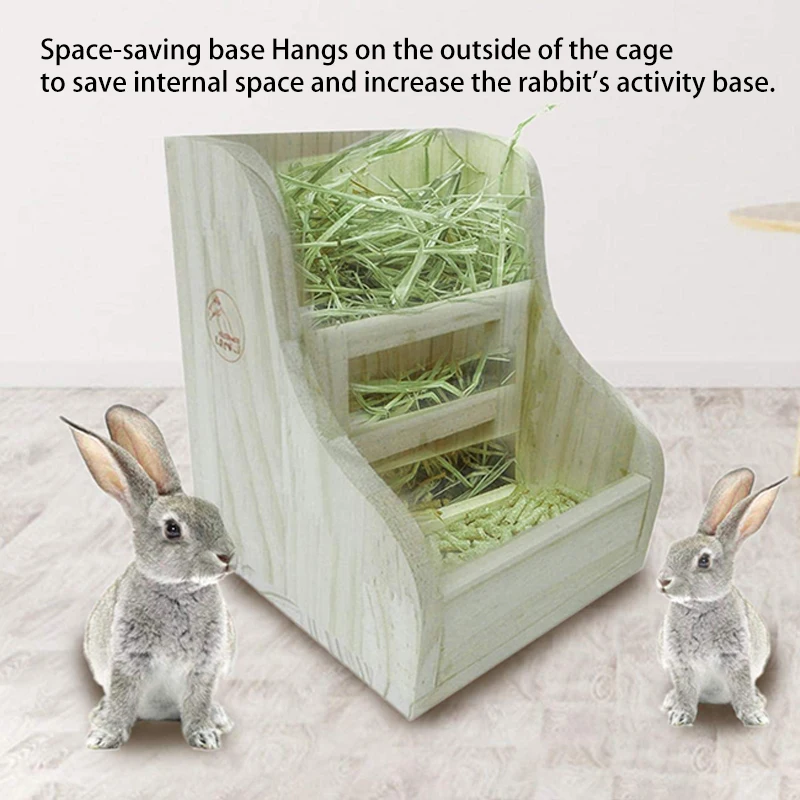 Grass feeder, rabbit feeder, rabbit tableware, grass container, wooden small animal, hamster, guinea pig, chinchilla, ferred foo
