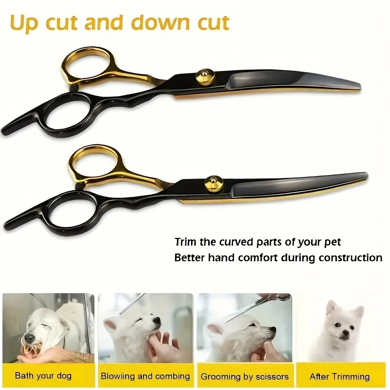 Professional Dog Grooming Scissors Set Straight Scissor Curved Thinning Shear Curved Scissor Chunkers Shear pet groomimg