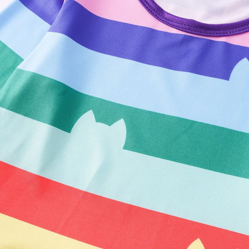 Lustige Cartoon-Kleider-Hosen-Sets für Kinder, Herbst Mädchen Katzen Karneval Cosplay Kostüm, Geburtstagsparty Langarm-Kleidung – Detail 8