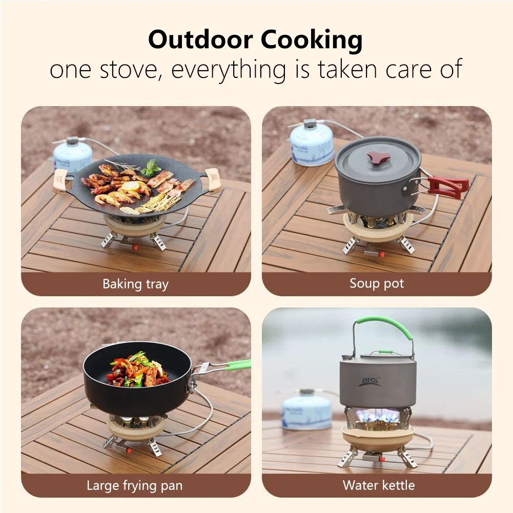 1Pc Camping Camping Gas Stove Portable 16000W Propane Butane Furnace Desktop Folding Five-head Gas Mini Five-Core burner Table