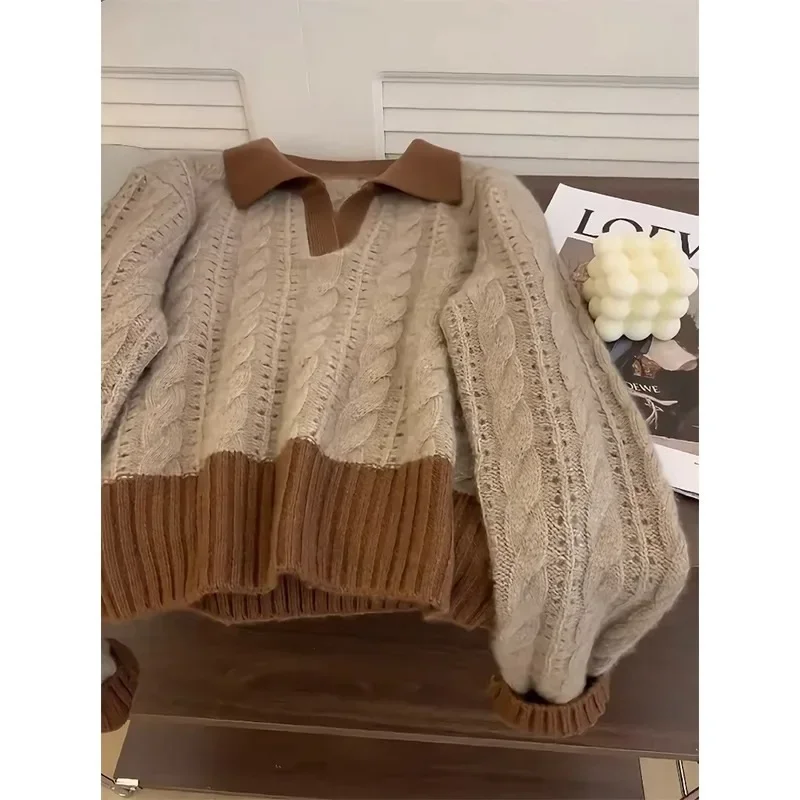 

Женский Однотонный свитер с круглым вырезом, классический вязаный пуловер с длинным рукавом, простой базовый джемпер, Осень-зима 2023