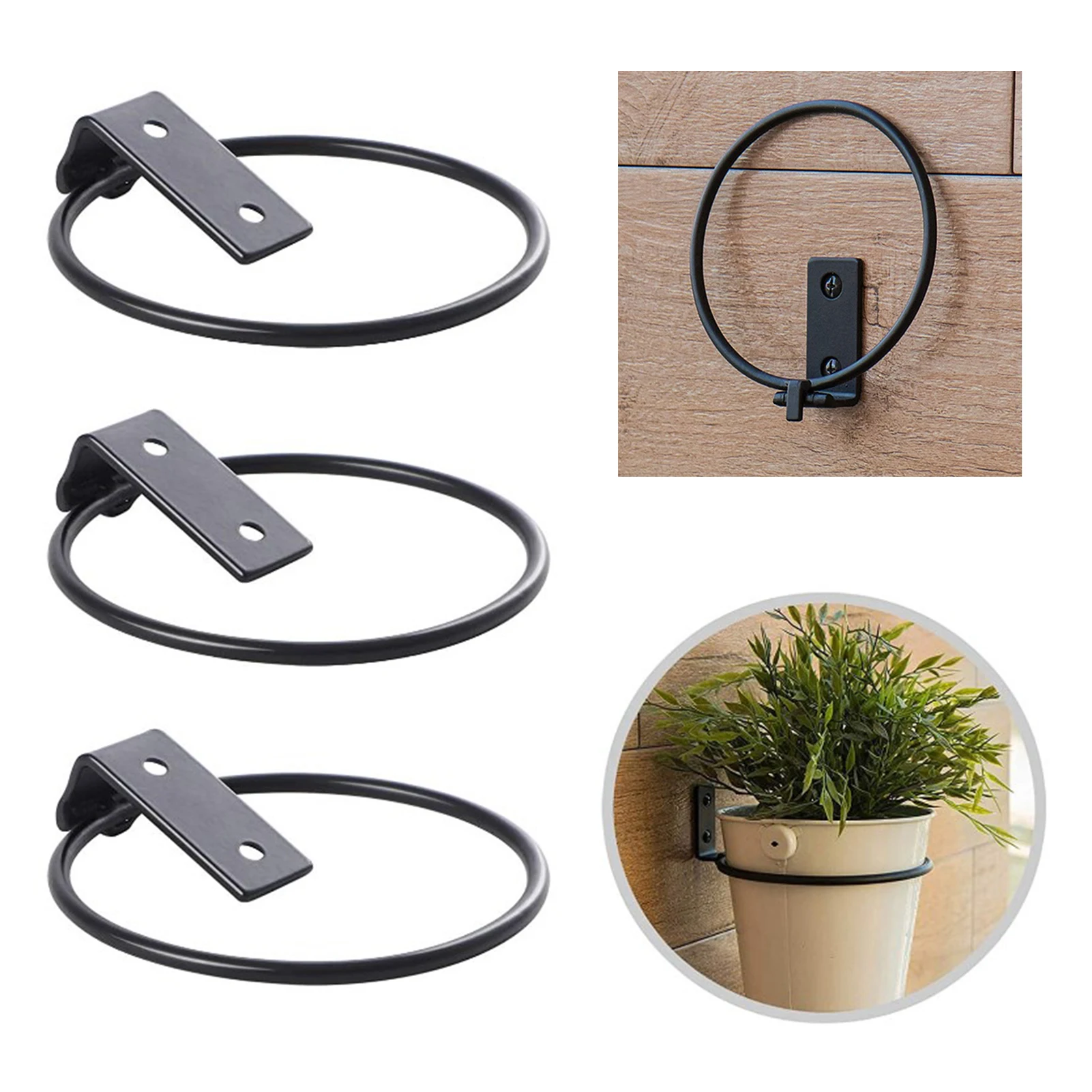 8Pcs Wall Plant Holder 6 Inch Flower Pot Holder Bracket Ring Wall for  Balcony | eBay