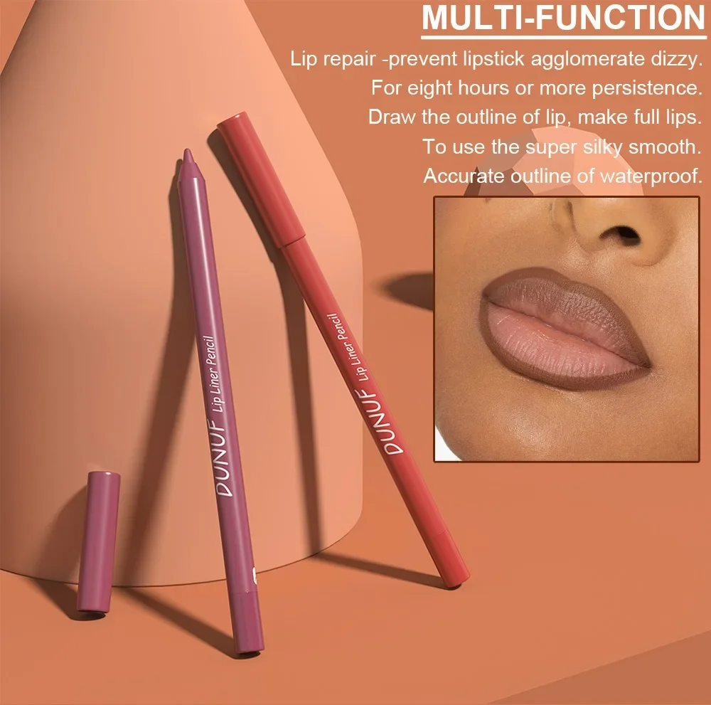 24 Colors Foaming Lipliner Durable Waterproof Soft Mist Lipstick Pen Gentle Pink Brown Purple Colors Matte Lip Contouring Pencil lip liner lip liner pencil lipliner pencil lipstick pencil