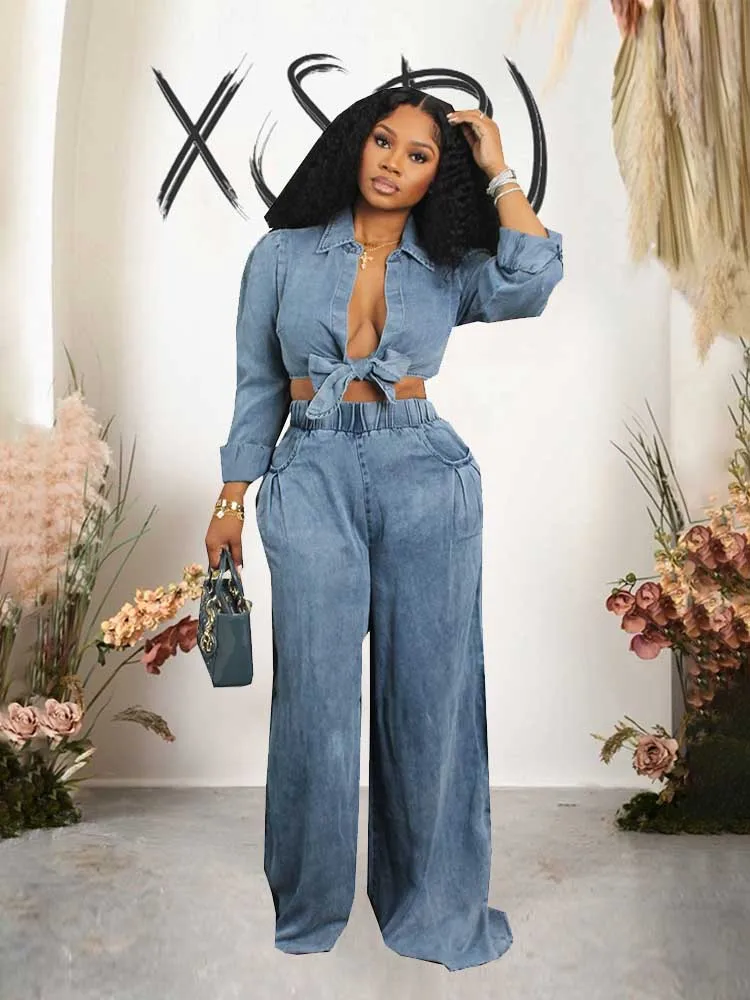 Women's Two Pieces Set Fall Fashion Wear Shirt Type Blouse and