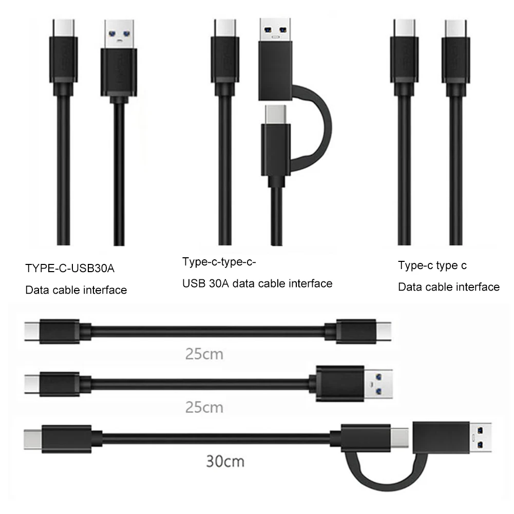 USB-C to C USB-A to C 케이블 포함 모바일 하드 드라이브 케이스, 2.5 인치 SATA HDD SSD 인클로저, 맥북 노트북 PC용, 5Gbps