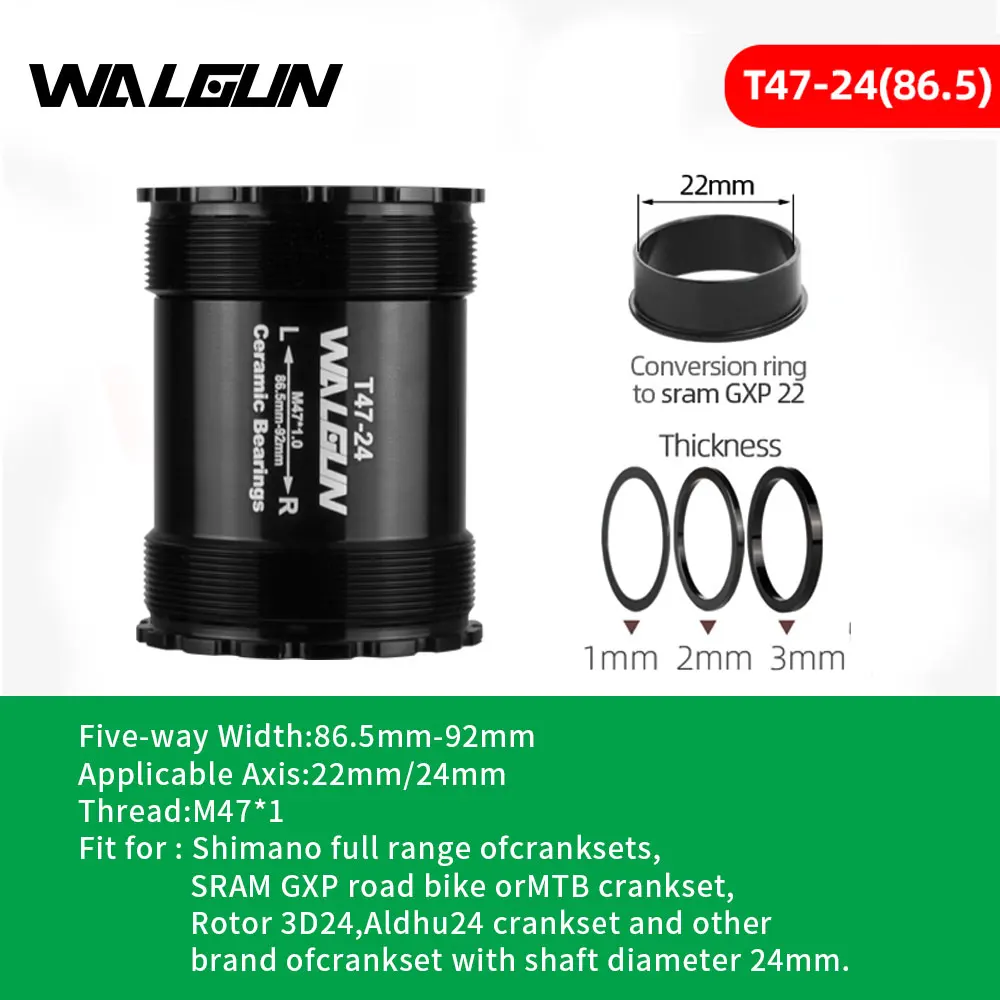 Bicycle Bottom Bracket Ceramic Bearing BB T47 Thread 86.5mm for Trek Shimano SRAM Mountain Road Bike Cranksets Central Movement
