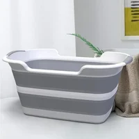 Pet Bathtub with Water Drain Plug, Foldable Bathtub for Puppy Small Dogs Cats, Portable & Space Saving Design, BPA Free, Grey 1