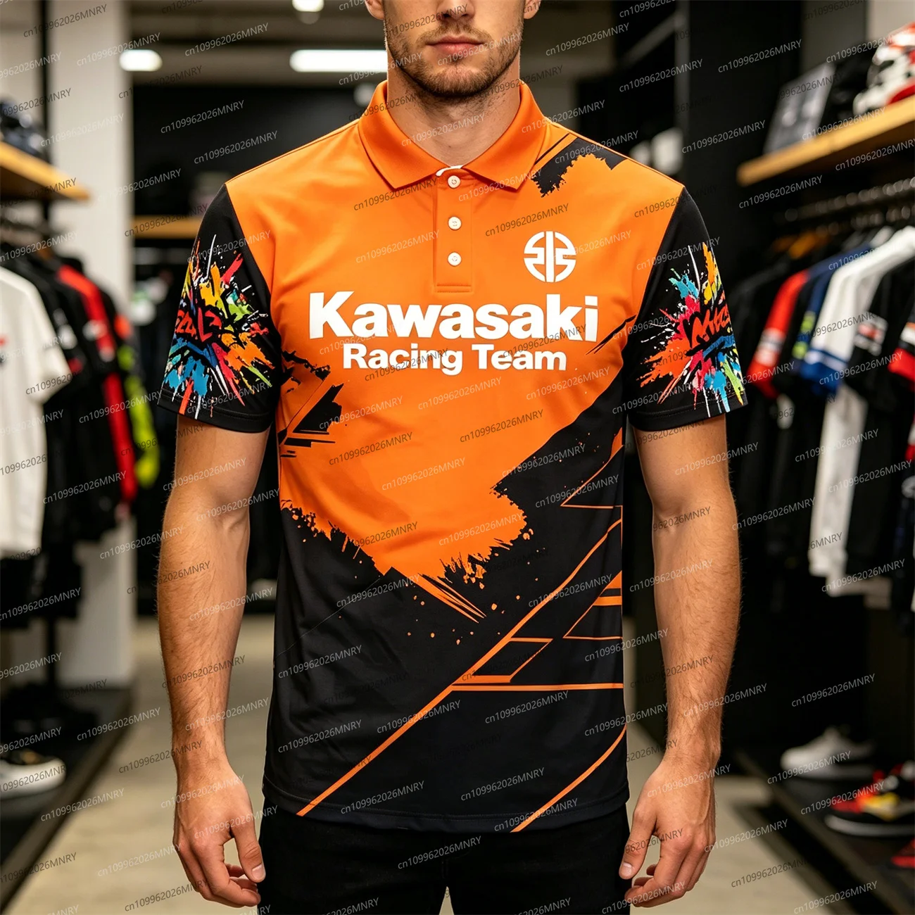 Kawasaki TShirt Riding Sunscreen 빠른 건조 땀 남성 폴로 셔츠 3d 프린트 여성 티셔츠 여름 남성용 오토바이 티셔츠