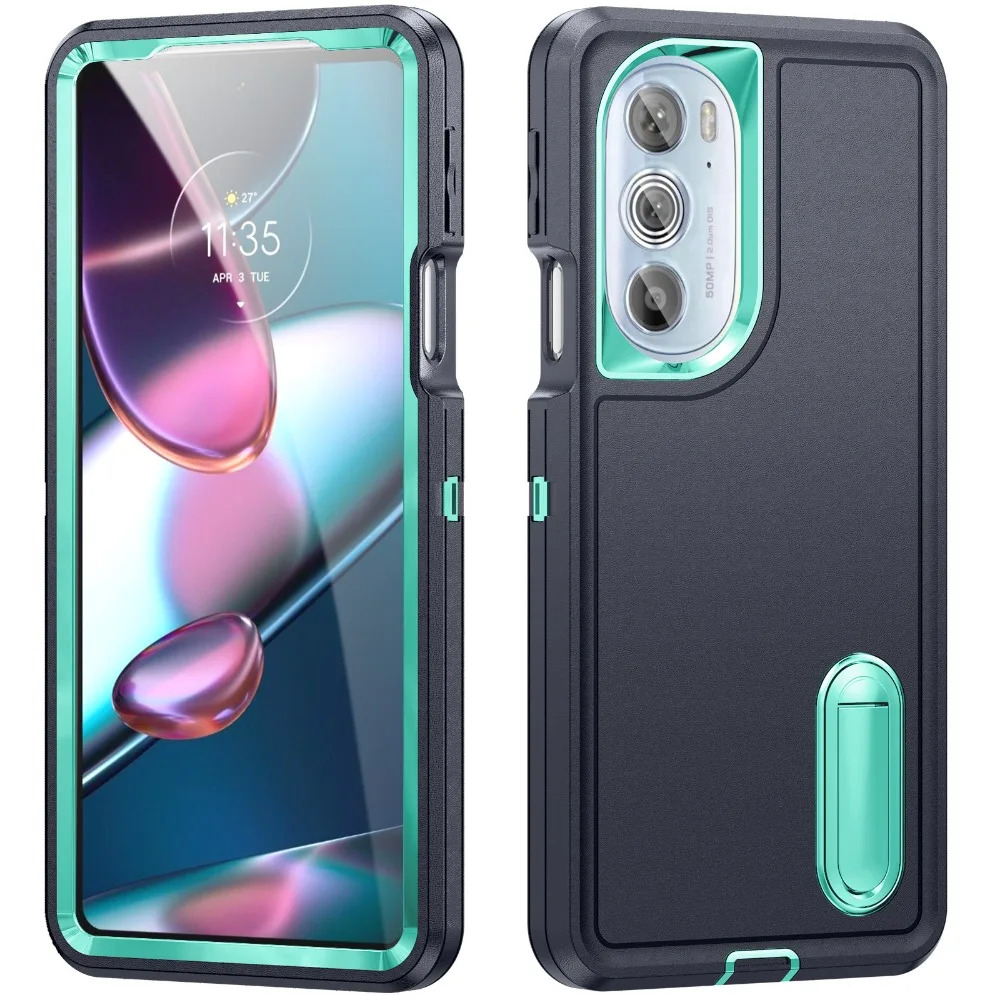 Premium Heavy Duty Rugged Case with 3-Layer Shockproof Protection and Kickstand