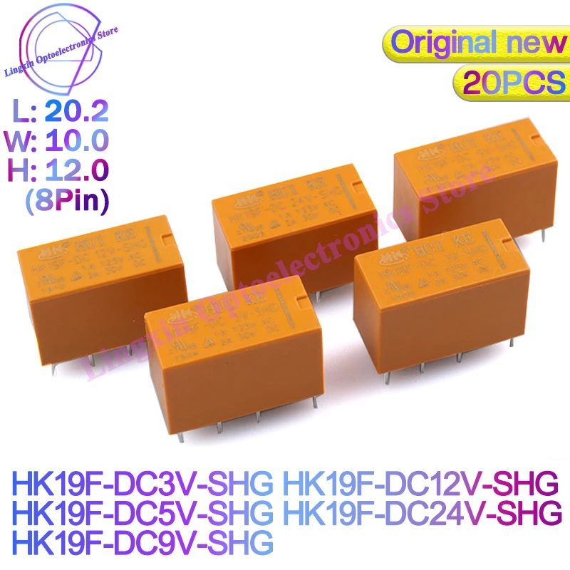 Lot 10 Relais 8 Pins 12V DC HK19F-DC12V-SHG – Puissance Bobine PCB, Contrôle Automatique Fiable