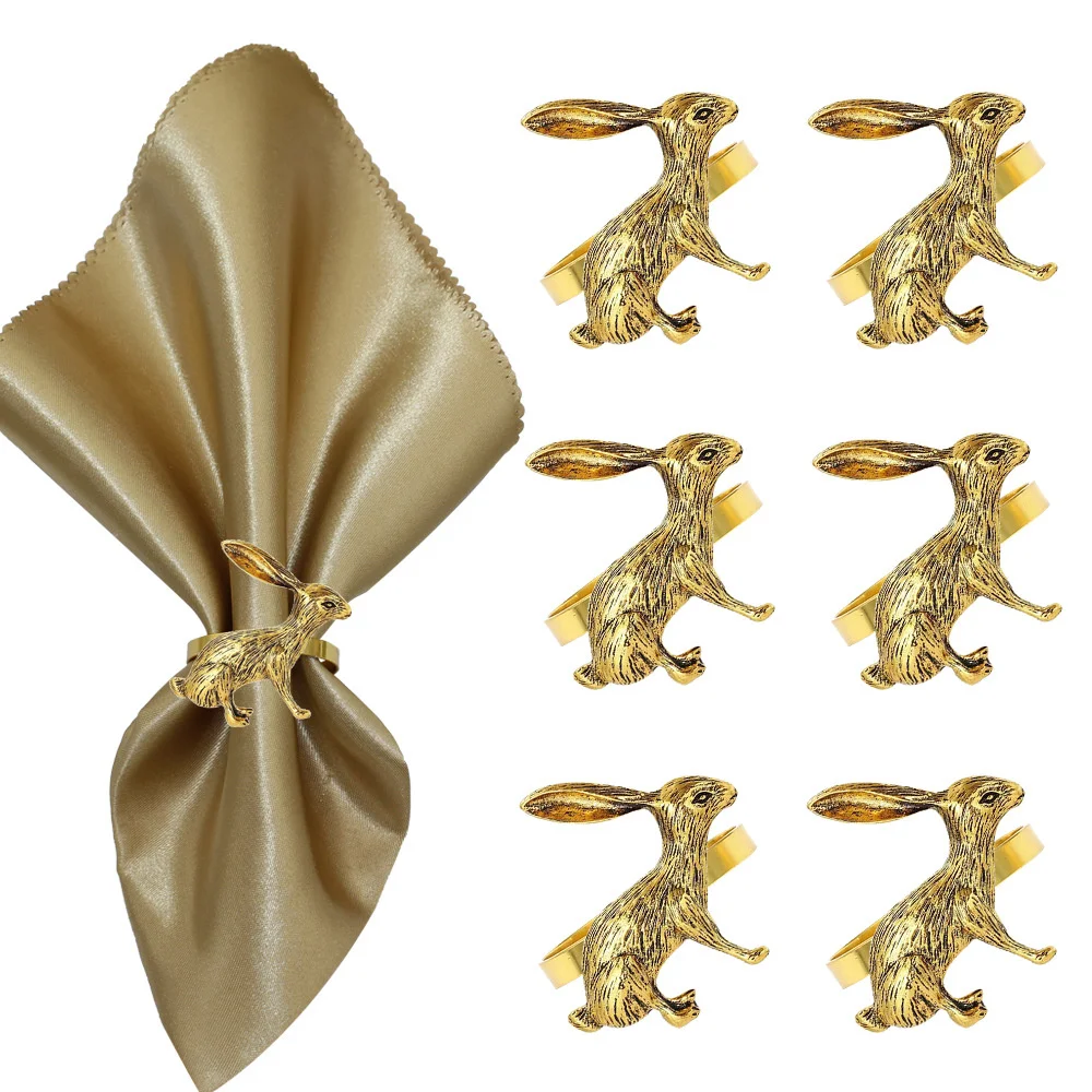 Easter Bunny Napkin Ring Antique Gold Bunny Napkin Buckle Metal Napkin