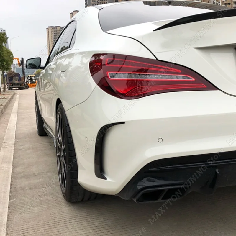 For Mercedes Benz W117 CLA 200 220 250 260 45 AMG 2014-2018 Rear Bumper Lip Spoiler Canards Wind Knife Splitter Car Accessories