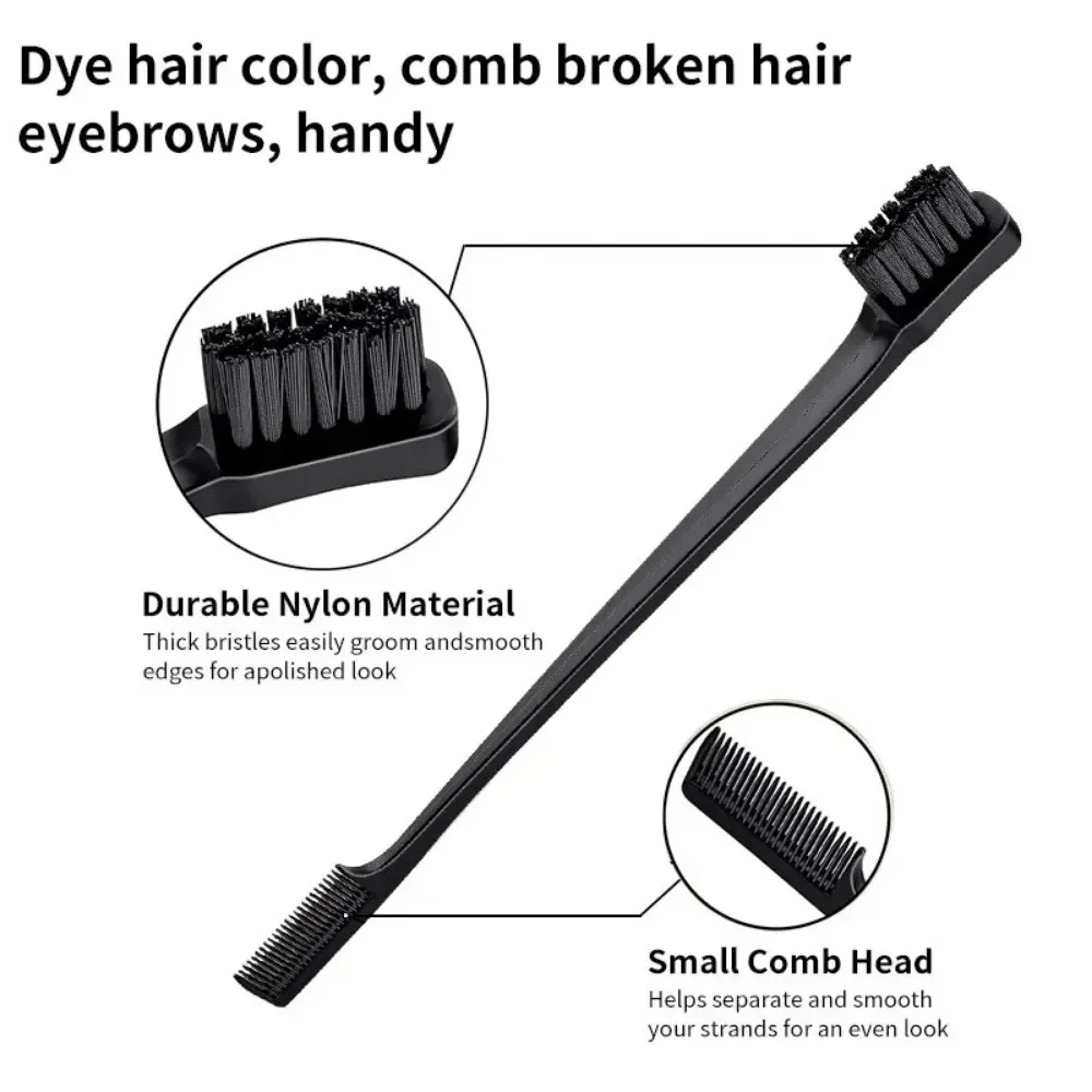 3Pcs Slick Back Hair Brush Set Bristle Hair Brush Brush Teasing Comb for Women Baby Kids Black Hair 4