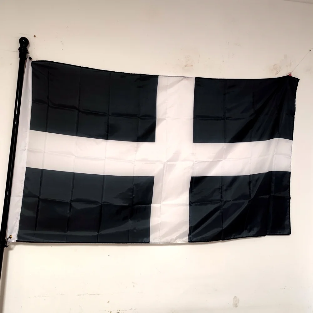 Cornwall Flagge 90x150cm Polyester St Piran Cornish Englisch County Tapisserie Banner Polyester Dekoration hängen – Detail 1