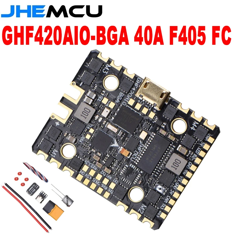 

JHEMCU GHF420AIO-BGA 40A F405 Flight Controller 40A BLHELI_S 4in1 ESC 2-6S for RC FPV Freestyle Toothpick Cinewhoop Racing Drone