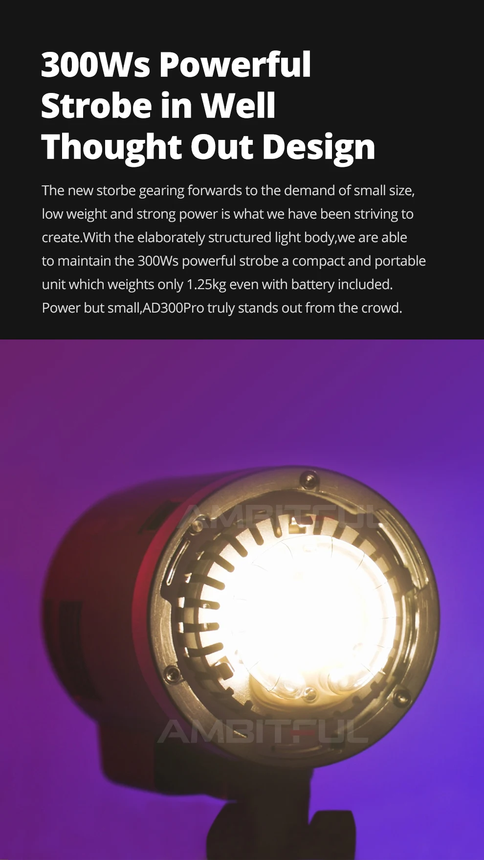 Godox AD300Pro Outdoor Flash Light 300Ws TTL 2.4G 1/8000 HSS with 2600mAh Batter