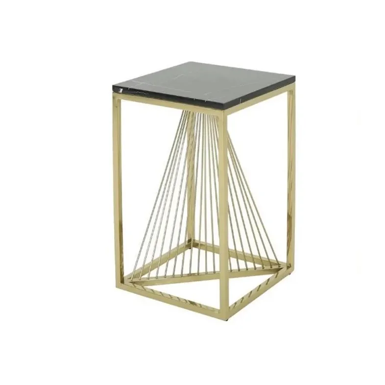 hot sale aluminum human being base square End Table with Intricate Design silver Color Modern Glam Round Metal Coffee Table