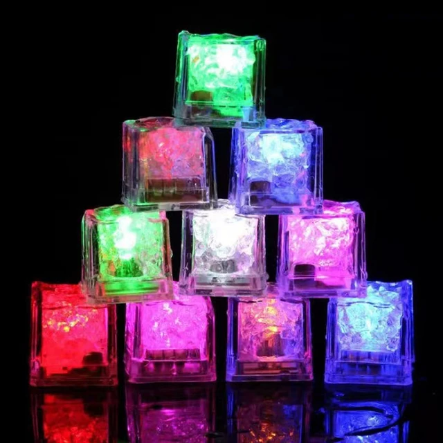 LED-Licht glühende Eiswürfel, berührungs empfindliche Lichter, Bar-Atmosphäre  Licht, Beleuchtung in Wasser, Saft, Wein, Trinkglas, 12 PC - AliExpress