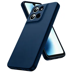 Fashion Solid Colour Shockproof Protective Silicone Phone Case - Motorola Moto G14 (Deep Blue)