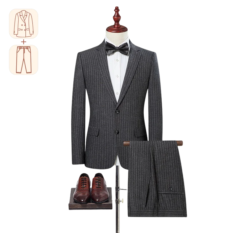 Men s Wedding Suit Striped Business Social Suit Men s Suit Youth