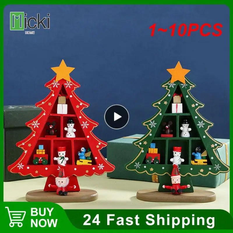 

1 ~ 10 шт. креативная Деревянная Рождественская елка, окно, магазин, настольный дисплей, фотография, украшения для праздника, подарки